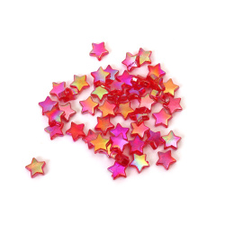 Mărgele cristaline în formă de stea 11x4 mm gaură 1 mm culoare curcubeu roșu -20 grame ~ 90 bucăți