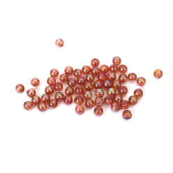 Mărgele de cristal în formă de sferă, gaură de 6 mm, culoare caramel curcubeu, 1 mm - 20 grame ~190 bucăți