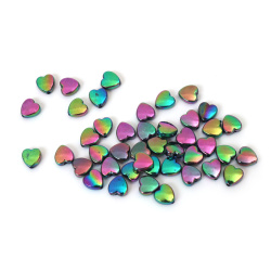 Mărgele inimă din hematit artificial 9x4 mm gaură 1.5 mm CURCUBEU -20 grame ~ 110 bucăți