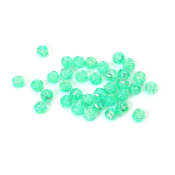 Mărgele de cristal în formă de sferă cu trandafir în relief, gaură de 8 mm, culoare verde curcubeu - 20 grame ~80 bucăți