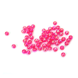 Mărgele de cristal în formă de sferă, gaură de 6 mm, culoare ciclam curcubeu - 20 grame ~190 bucăți