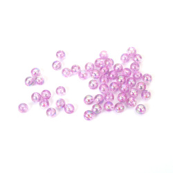 Mărgele de cristal în formă de sferă, gaură de 6 mm, culoare violet deschis, curcubeu - 20 grame ~190 bucăți