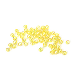 Mărgele de cristal în formă de bilă, gaură de 6 mm, culoare galben curcubeu, 1 mm - 20 grame ~190 bucăți