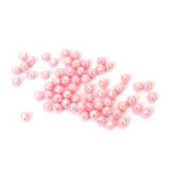Mărgele dense în formă de bilă, gaură de 6 mm, fațetate de 1 mm, culoare roz CURCUBEU - 20 grame ~195 bucăți