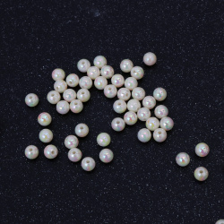 Mărgele dense în formă de bilă, gaură de 6 mm, culoare crem curcubeu, 1 mm - 20 grame ~ 190 bucăți