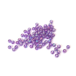 Mărgele de cristal în formă de sferă, gaură de 6 mm, culoare violet curcubeu - 20 grame ~190 bucăți