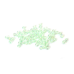 Mărgele de cristal în formă de sferă, gaură de 6 mm, culoarea curcubeului mentă, 1 mm - 20 grame ~190 bucăți