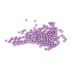 Mărgele dense în formă de bilă, gaură de 4 mm, culoare violet curcubeu - 20 grame ~700 bucăți
