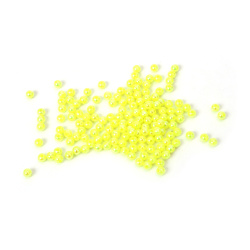 Mărgele dense în formă de bilă, gaură de 4 mm, culoare galben curcubeu - 20 grame ~700 bucăți
