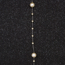festoon with plastic pearl 4 ± 8 mm cream color -1 meter
