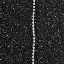 Гирлянд с пластмасова перла бяла 3 мм - 1 метър