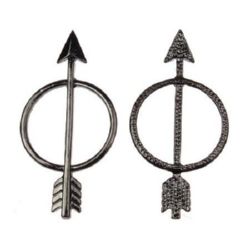 Connecting element circle with arrow 46x23x2 mm graphite color -2 pieces