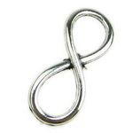 Connecting element metal infinity 30x12x2 mm color silver -10 pieces