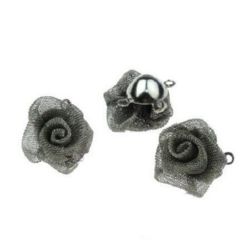 Element de fixare trandafir metal titan 13x9 mm culoare argintiu