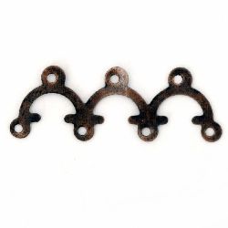 Jewelry finding, connecting metal element 85x24x1 mm hole 1 mm color copper - 4 pieces