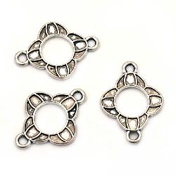 Tibetan style Connecting element metal flower 21x16x2 mm hole 2 mm color old silver -10 pieces