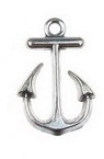 Shiny metal pendant anchor 23x15x2 mm hole 2 mm color white - 10 pieces
