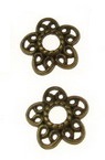 Bead metal hat 12x11.5x3 mm hole 3 mm color antique bronze -20 pieces