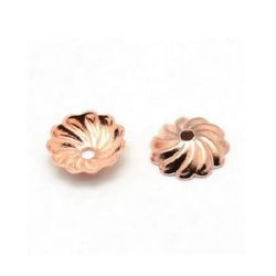 Tip metal cap 7.5x2 mm hole 1 mm color gold pink -20 pieces
