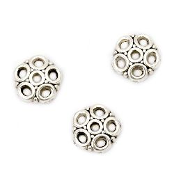 Bead metal hat 8x2 mm hole 1.5 mm color old silver -20 pieces