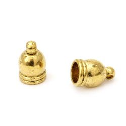 Bead caps2x7x7 mm hole 1 and 6 mm color antique gold -4 pieces