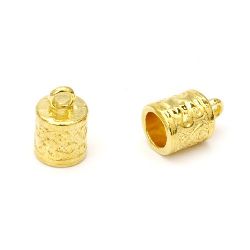 Metal bead - hat 13x8.5x8.5 mm hole 2 and 6 mm color gold -6 pieces