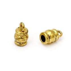 Metal bead - hat10x3.5 mm hole 2 mm color old gold -10 pieces
