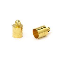 Palarie metalica din margele 10x6x5,5 mm gaura de 1,2 mm culoare aur -10 piese