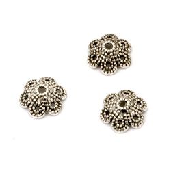 Bead metal hat 9.5x3.5 mm hole 1.5 mm color old silver -20 pieces