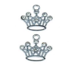 Crown - metal charm 18 x 19 x 3 mm