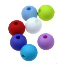 Bead solid ball matte 8 mm hole 2 mm MIX - 50 grams ~170 pieces
