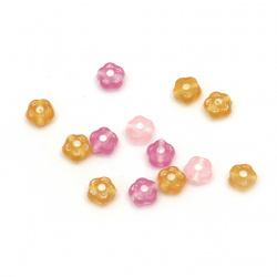 MIXED Transparent Flower Bead for CRAFT Art, 8x5 mm, Hole: 1 mm -20 grams ~ 105 pieces
