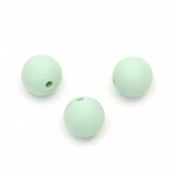 Silicone ball shaped bead green,12 mm, hole size 2.5 mm - 5 pieces
