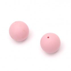 Delicate silicone ball shaped bead 12 mm hole 2.5 mm pink - 5 pieces