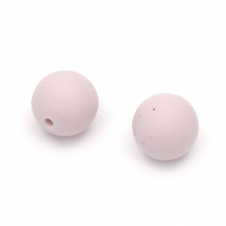 Мънисто силикон топче 15 мм дупка 2.5 мм цвят лилав светло - 5 броя