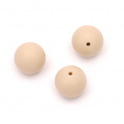 Silicone ball bead for jewelry necklace craft making 15 mm hole 2.5 mm body color - 5 pieces