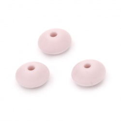 Silicone disc bead 12x7 mm hole 2.5 mm color light purple - 5 pieces