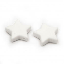 Silicone star bead for unique jewelry  raft making 14x13x8 mm hole 2.5 mm color white - 2 pieces