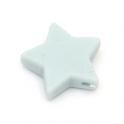 Pentagram silicone star beads 14x13x8 mm hole 2.5 mm color blue - 2 pieces
