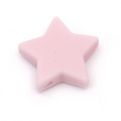 Silicone star bead for DIY accessories 14x13x8 mm hole 2.5 mm color pink - 2 pieces