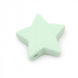 Soft touch silicone star bead 14x13x8 mm hole 2.5 mm color green - 2 pieces