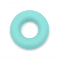 Silicone Ring Bead, 43x9.5 mm, Turquoise - 1 piece