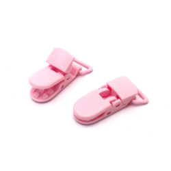 Clemă de plastic 42x25x10 mm roz - 2 bucăți