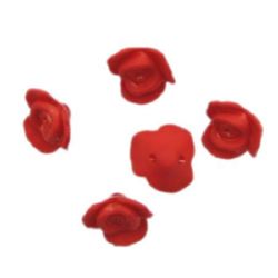 Bead solid rose matte 15x8 mm hole 1.5 mm red - 50 grams ~ 65 pieces