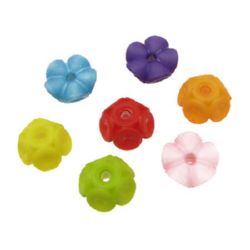 Plastic flower bead18x10 mm hole 2 mm MIX -50 grams ~ 26 pieces