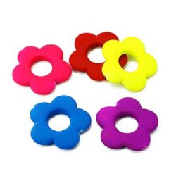 Acrylic flower bead for jewelry making 20x20x4 mm hole 1 mm pastel electric color - 20 grams