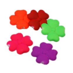 Acrylic flower bead for jewelry making 27x27x6 mm hole 1 mm pastel electric color - 8 pieces ~ 20 grams