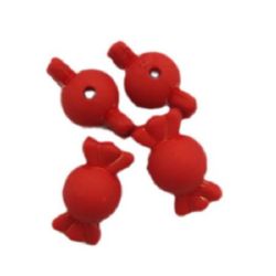Candy plastic bead  matte 21x12 mm red -50 grams ~ 37 pieces
