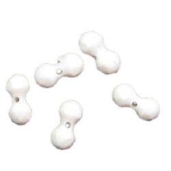 Figurine solid matte 11x5 mm hole 1 mm white - 50 grams