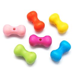Bead  matte figurine 17x9 mm hole 2 mm colored -50 grams ~ 60 pieces